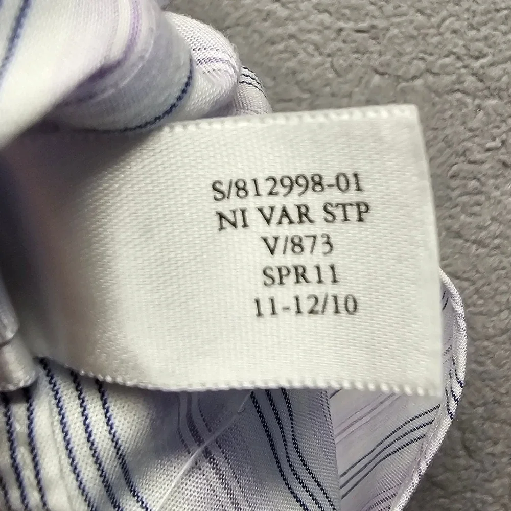 Banana Republic Shirt Dress Men M Purple Blue Stripe Non Iron Slim Fit Button Up